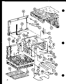Main Body Diagram and Parts List for ARC-502 P85675-1S Amana Range