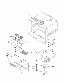 Freezer Liner Parts Diagram and Parts List for GB2526LEKS3  Amana Refrigerator