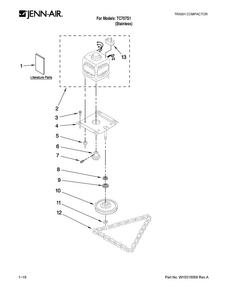 Motor And Drive Parts Diagram and Parts List for TC707S1  Jenn-Air Trash Compactor