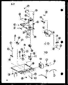 Interior Controls Diagram and Parts List for RC-6D P73860-1M Amana Microwave