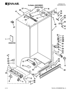 Cabinet Parts Diagram and Parts List for JS48CXDBDB13  Jenn-Air Refrigerator