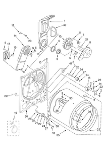 Bulkhead Parts, Optional Parts Diagram and Parts List for MEDC500VW0  Maytag Dryer