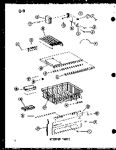 Interior Parts Diagram and Parts List for ESBFC16C-C-P60235-19WC  Amana Refrigerator