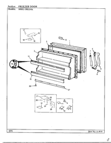 Freezer Door Diagram and Parts List for 19812-0A  Admiral Refrigerator
