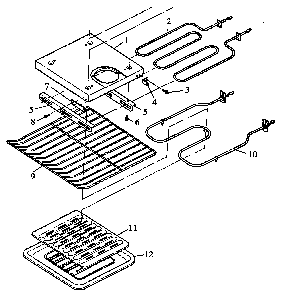 Lower Oven Components Diagram and Parts List for AOR27DE-P1132341NE  Amana Microwave