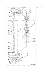 Gearcase Parts Diagram and Parts List for MVWC6ESWW1  Maytag Washer