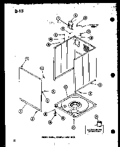 Front Panel Diagram and Parts List for TAA800 P75751-7W Amana Dryer