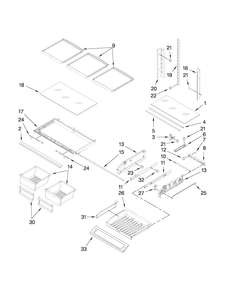Shelf Parts Diagram and Parts List for MFI2269VEM2  Maytag Refrigerator