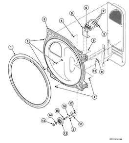 Roller Assy Diagram and Parts List for SSG809LF  Speed Queen Dryer