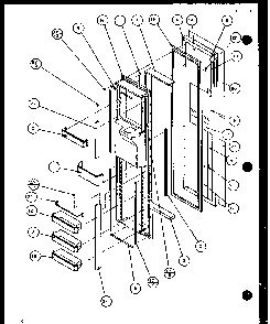 Section 6 Diagram and Parts List for 36088-P11108702W  Amana Refrigerator