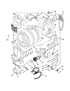 Bulkhead Parts Diagram and Parts List for MGD5100DW0  Maytag Dryer