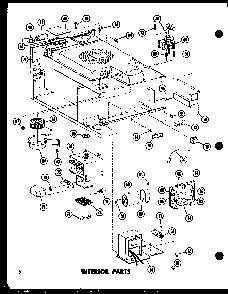 Interior Parts Diagram and Parts List for MR-3 P72318-1M Amana Microwave