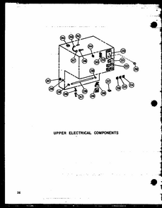 Upper Electrical Components Diagram and Parts List for RVH-2 P72908-1M Amana Range Hood