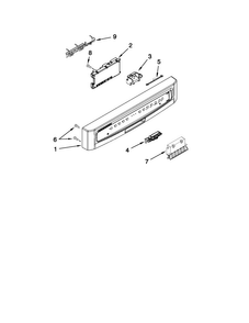 Control Panel And Latch Parts Diagram and Parts List for MDBH949PAB0  Maytag Dishwasher
