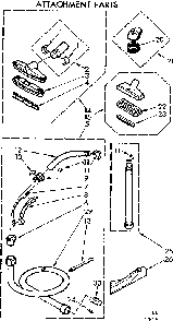 Attachment Parts Diagram and Parts List for 11628961  Kenmore Canister Vacuum