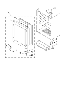 Door Parts Diagram and Parts List for JUR248RBCX02  Jenn-Air Refrigerator