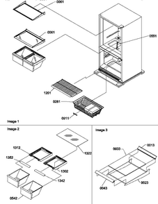 Shelving Assemblies Diagram and Parts List for BM20TBL-P1305801WL  Amana Refrigerator