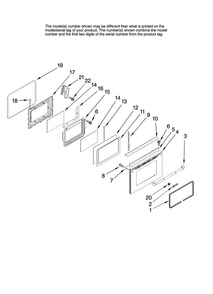 Lower Door Parts Diagram and Parts List for JGR8890ADP20  Jenn-Air Range