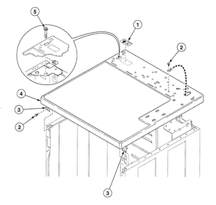 Cabinet Top Diagram and Parts List for SDGZ09QF  Speed Queen Dryer