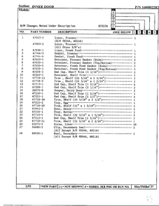 Inner Door Page 2 Diagram and Parts List for 17694  Maytag Refrigerator