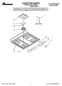 COOKTOP PARTS Diagram and Parts List for AGR5725RDS16  Amana Range