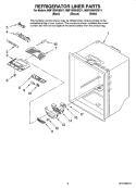 REFRIGERATOR LINER PARTS Diagram and Parts List for MBF1956KEB11  Maytag Refrigerator
