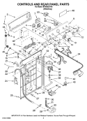 CONTROLS AND REAR PANEL PARTS Diagram and Parts List for MTW5821TW0  Maytag Washer
