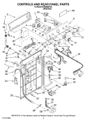 CONTROLS AND REAR PANEL PARTS Diagram and Parts List for MTW5805TW0  Maytag Washer