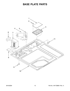 Base Plate Parts Diagram and Parts List for JMDFS24HM02  Jenn-Air Microwave