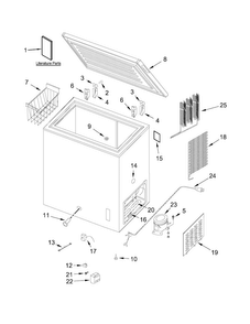 Freezer Parts Diagram and Parts List for AQC0501DRW00  Amana Freezer