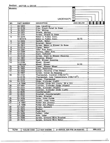 Motor And Drive Page 2 Diagram and Parts List for 8744A  Norge Dryer