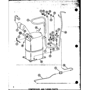 Compressor And Tubing Parts Diagram and Parts List for CRF15-1J P67850-7C Amana Air Conditioner