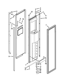 Freezer Door Parts Diagram and Parts List for JS48PPDUDB14  Jenn-Air Refrigerator