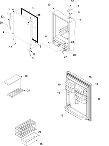 Refrigerator Door Diagram and Parts List for ABB2522FES0  Amana Refrigerator