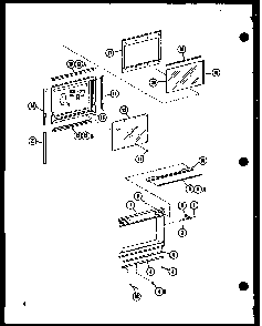 Door Diagram and Parts List for RR7 P72582-2M Amana Microwave