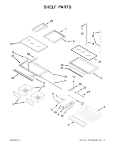 Shelf Parts Diagram and Parts List for AFI2539ERB01  Amana Refrigerator