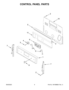 Control Panel Parts Diagram and Parts List for MER7700LZ3  Maytag Range