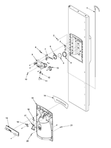 Fz Door And Facade Diagram and Parts List for XRSS264BW-PXRSS264BW0  Amana Refrigerator