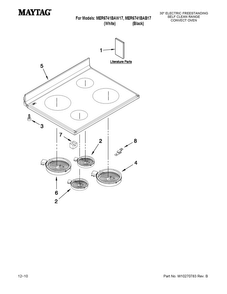 Cooktop Parts Diagram and Parts List for MER6741BAB17  Maytag Range