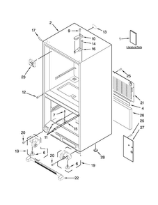Cabinet Parts Diagram and Parts List for ABB2224BRB00  Amana Refrigerator