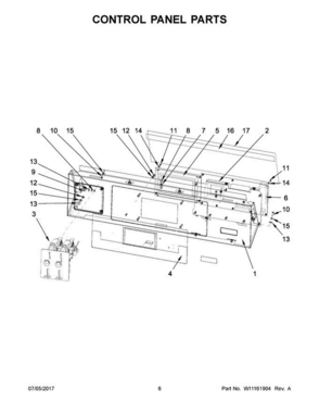 04 - Control Panel Parts Diagram and Parts List for MXR30PDAAS  Maytag Washer