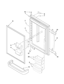 Refrigerator Door Parts Diagram and Parts List for ABB1922FEQ3  Amana Refrigerator