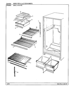 Shelves And Accessories Diagram and Parts List for 19514-0A  Admiral Refrigerator