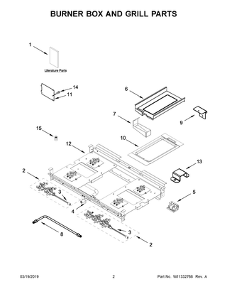 Burner Box And Grill Parts Diagram and Parts List for JDRP636HM00  Maytag Range