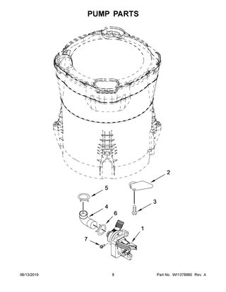 Pump Parts Diagram and Parts List for MVWB757JW0  Maytag Washer