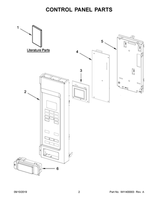 Part Location Diagram of W11386249 Whirlpool PANL-CNTRL