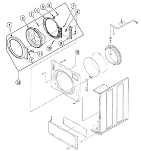 Door Assy Diagram and Parts List for SWFX71QN1127  Speed Queen Washer