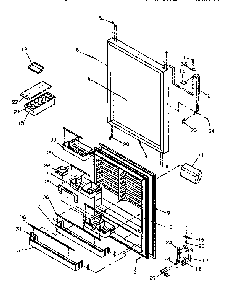 Refrigerator Door Diagram and Parts List for TR21S4L-P1196104WL  Amana Refrigerator