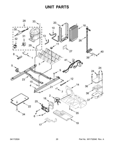 Unit Parts Diagram and Parts List for MSS25C4MGZ09  Maytag Refrigerator