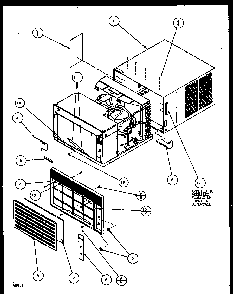 Exterior Parts Diagram and Parts List for 12C3EV P1118123R Amana Air Conditioner